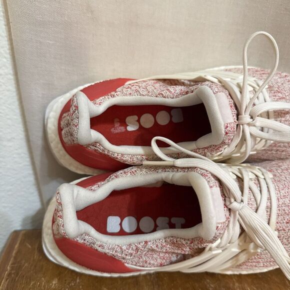 EUC adidas Ultra Boost 4.0 Chalk White Active Red Womans 6 DB3209 Shoes Running - Picture 9 of 15